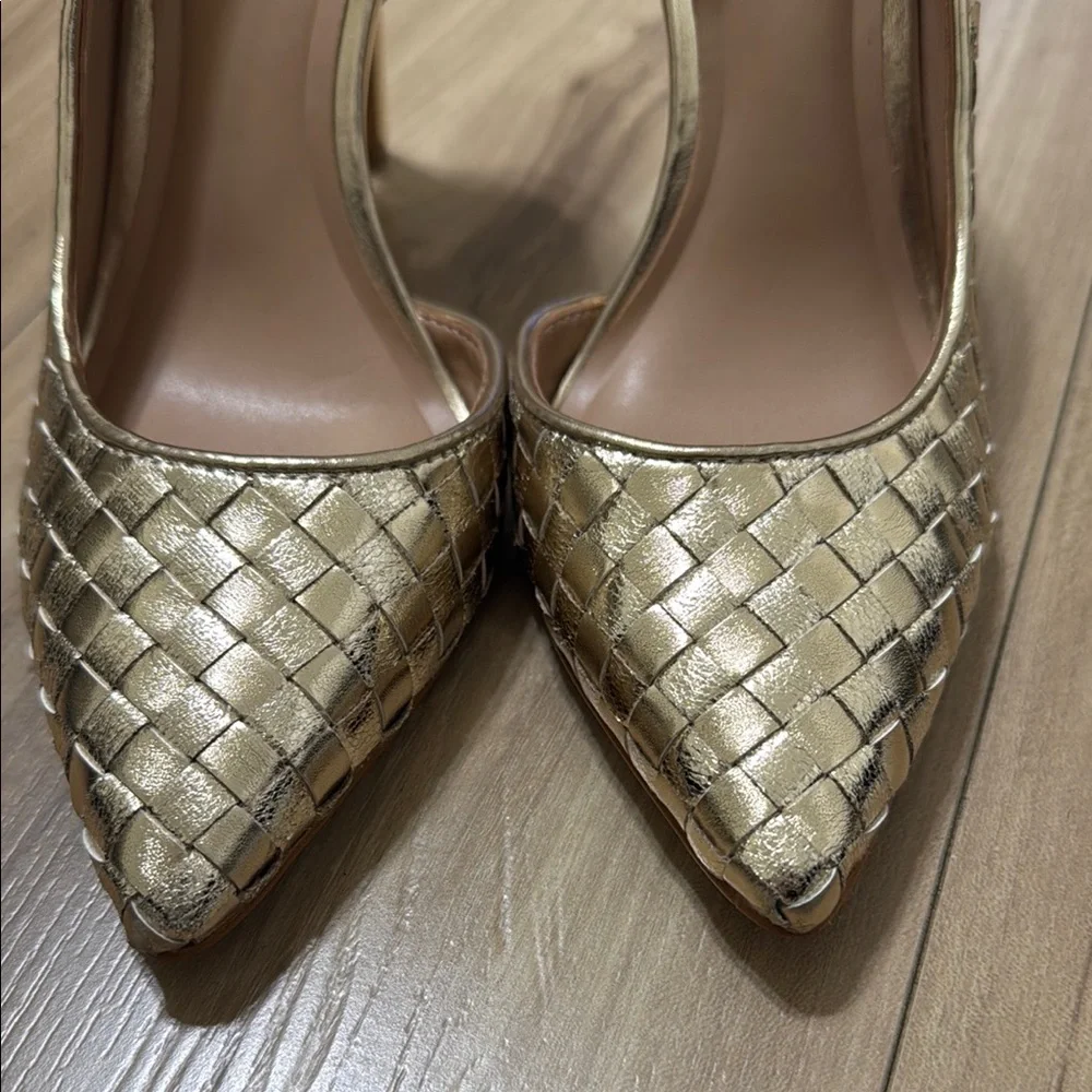 INC International Concepts Women's Gold Woven Heels